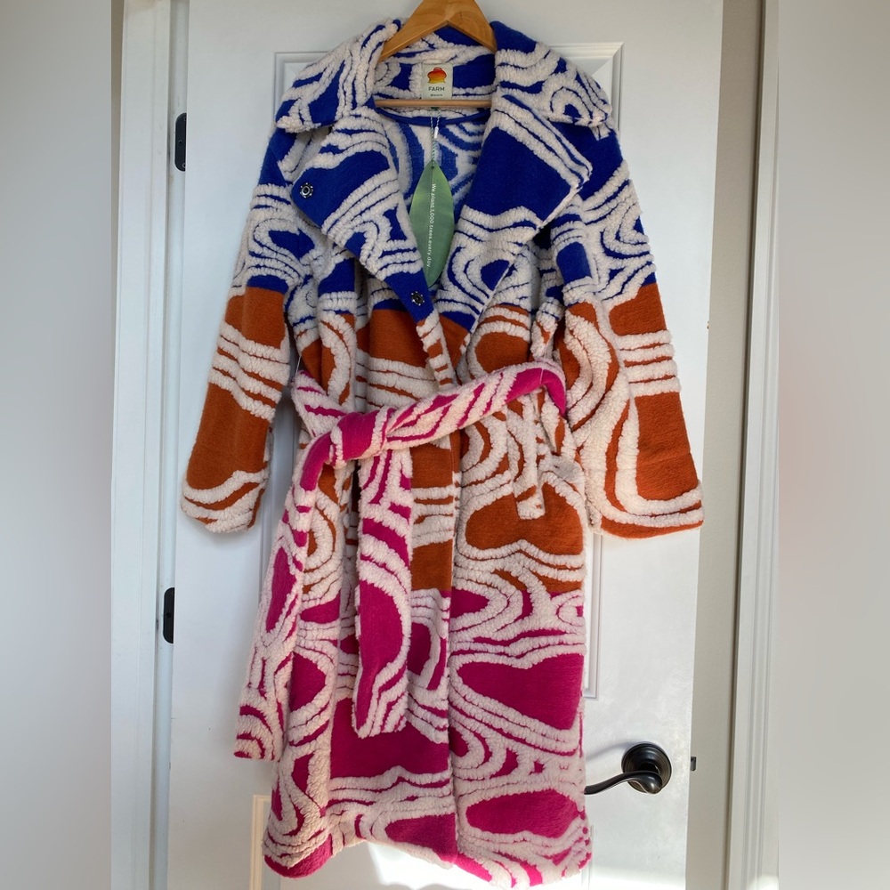 FARM Rio Fleece Multicolored Coat - Picture 2 of 8